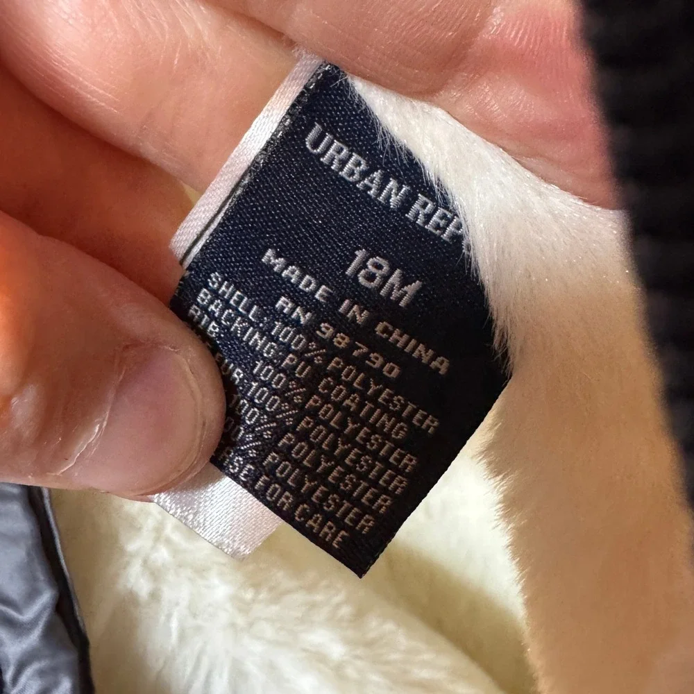 Urban Republic Gray Puffer Snowsuit Baby 18M‎ Winter Warm Sherpa Lined